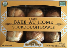Bake-At-Home Organic Sourdough Bowls 6-Pack - 54.6 Oz/1.55 Kg.
