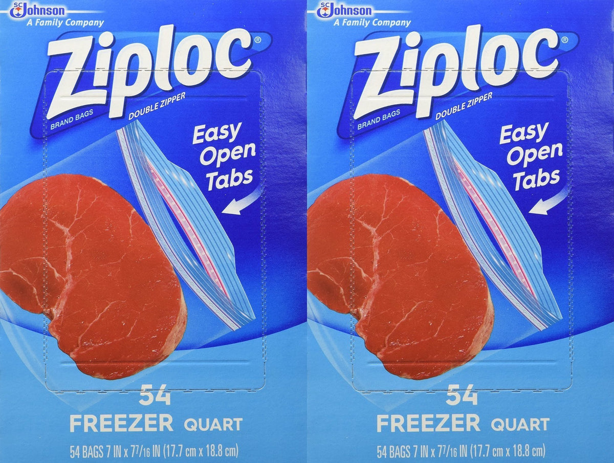 Ziploc Quart Freezer Bags - 54-Count (Pack of 2)