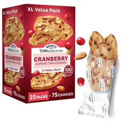 Nonni's THINaddictives Cranberry Thin Cookies with Real Fruit, 25 Packs