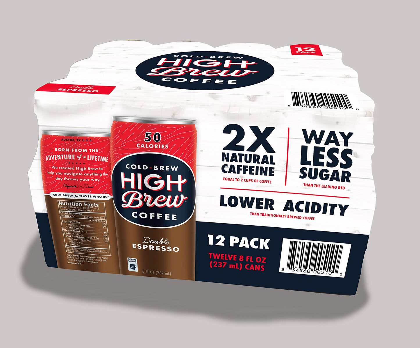 High Brew Double Espresso Club pack, 8 fl oz, 12 pack