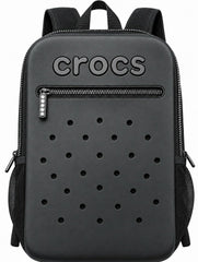 Crocs Backpack Black Laptop School Book Bag Large Zip Pockets Padded Straps NWT