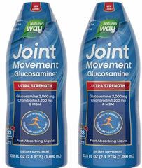 2 Pack Nature Way Joint Movement Glucosamine Extra Strength, 33.8 Ounces Bundle - Vitamins, Herbals & Dietary Shellfish Gluten Sugar Free Glucosamine & Joint Supplements for Health
