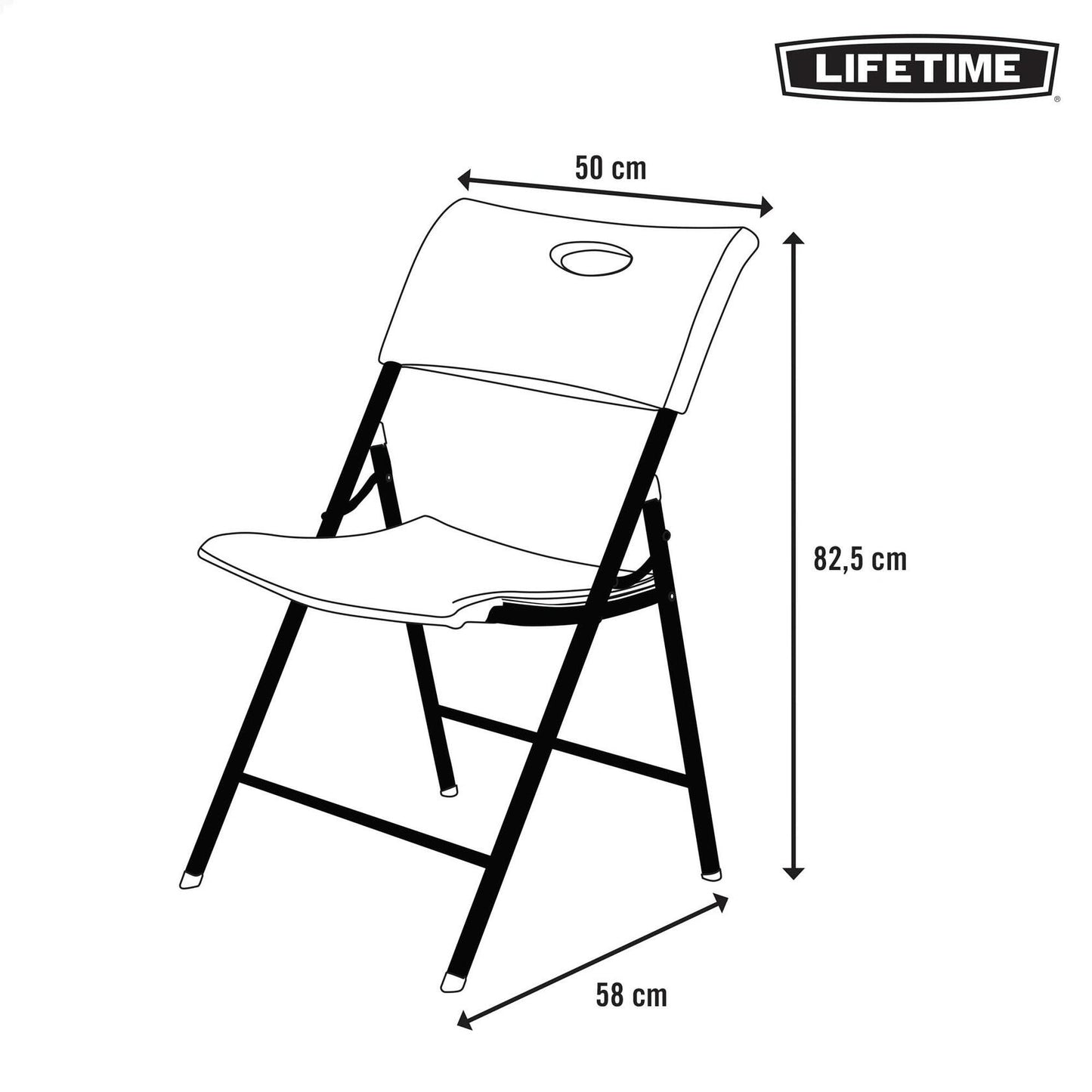 Lifetime 80739 Pack Folding Chairs, White x 4