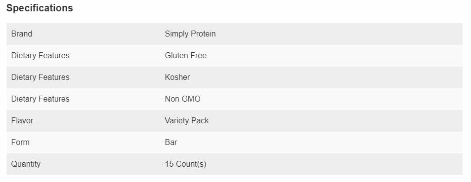 SimplyProtein Crispy Bars, 15 Bars, 21.16 oz, Variety Pack: 5 x Dark Chocolate Almond, 5 x Lemon Coconut, 5 x Peanut Butter Chocolate