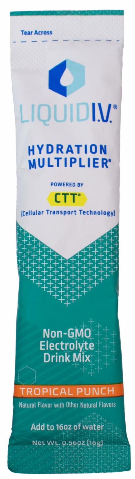 Liquid I.V. Hydration Multiplier Tropical Punch 50 Count Packets - Liquid IV Tropical Punch Hydration Supplement - Liquid IV Electrolyte Drink Mix for Rapid Rehydration