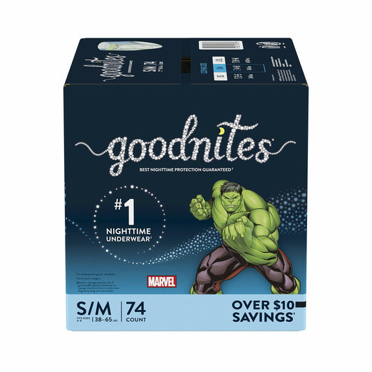 Goodnites Goodnites Bedwetting Underwear for Boys, S/m, 74 Ct, Size 4-Boy, 74 Count