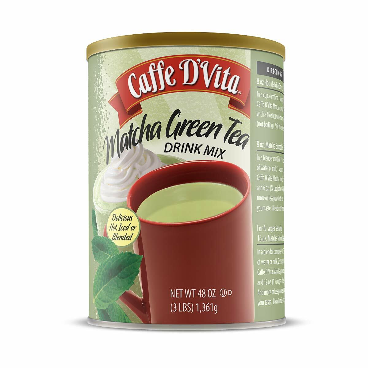Caffe D'Vita Matcha Green Tea Drink Mix 3 lb. (48 oz.) can