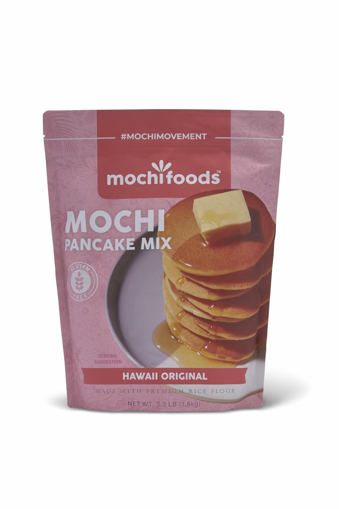 Mochi Foods Hawaii Original Mochi Pancake Mix - Light, Fluffy - Elevate Your Breakfast Game with Irresistible Chewiness 3.3 lb.