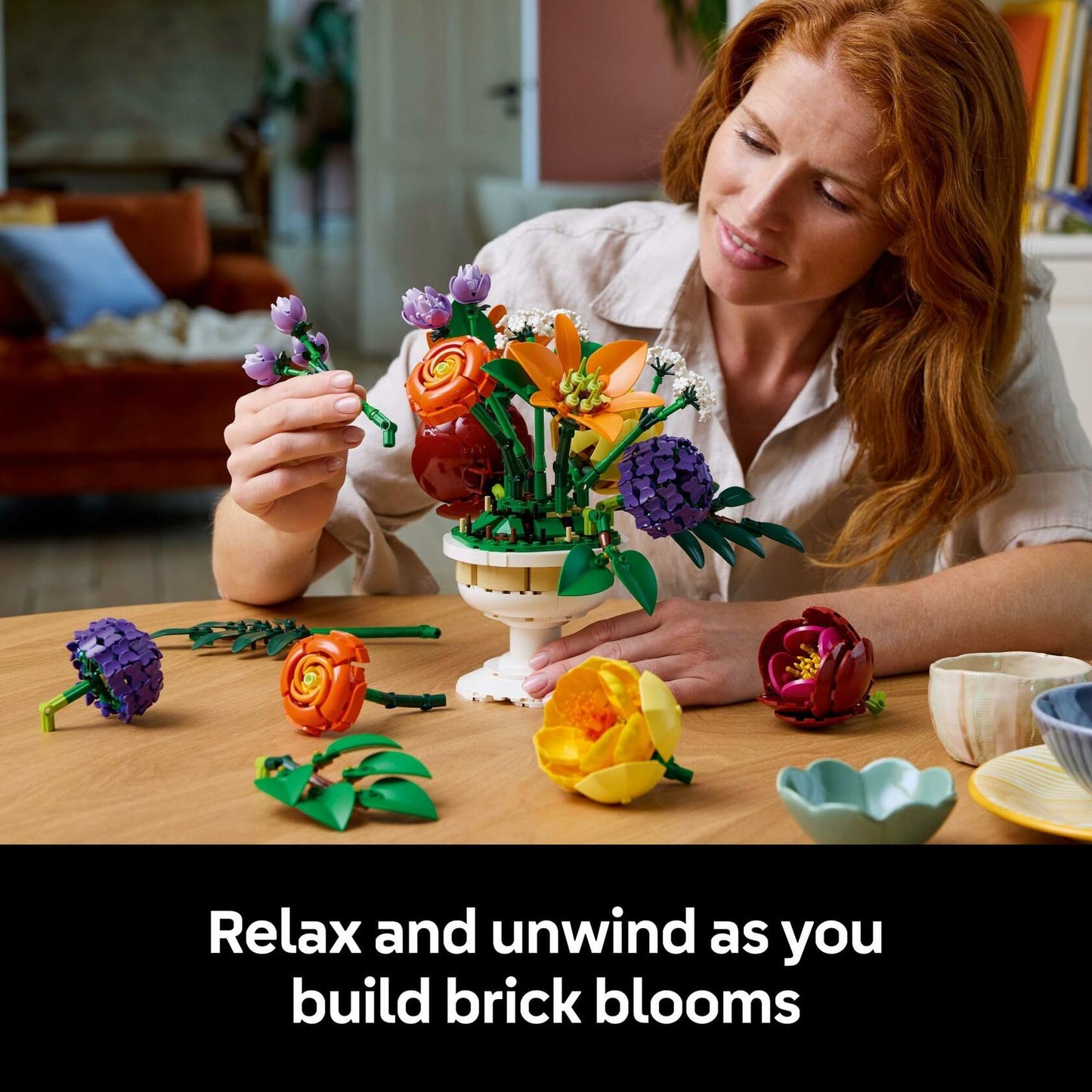 LEGO Botanicals Flower Arrangement DIY Building Set - Faux Bouquet Set for Adults, 18+ - Floral Home D�cor Kit - Gift for Mother's Day - Decorations for Office or Cubicle - 10345