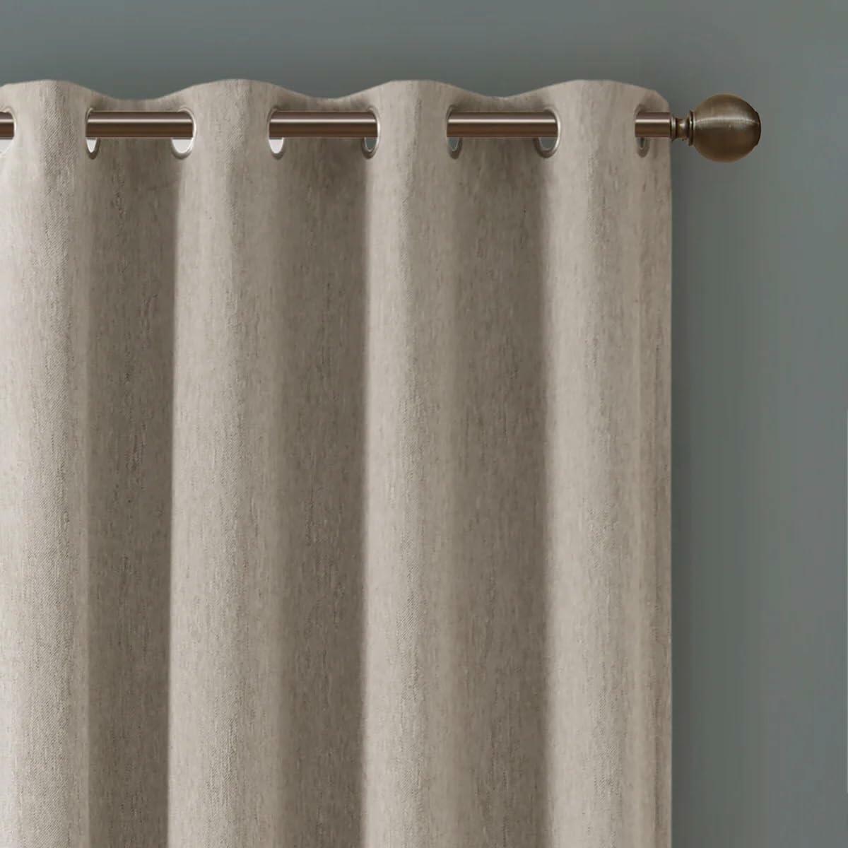 SunSmart Total Blackout Lined Panel Pair with Grommets, Brown