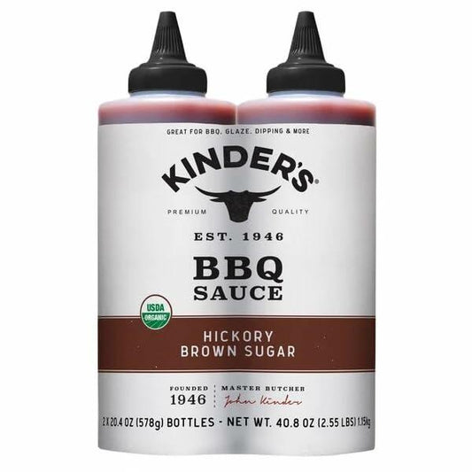 Kinder's Organic Hickory Brown Sugar BBQ Sauce, 20.4 Ounce (Pack of 2)