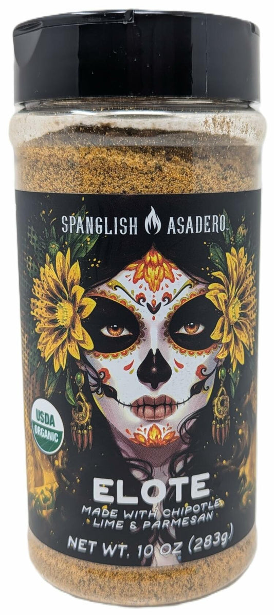 Spanglish Asadero Elote Seasoning – Organic Mexican Street Corn Blend with Chipotle, Lime & Parmesan