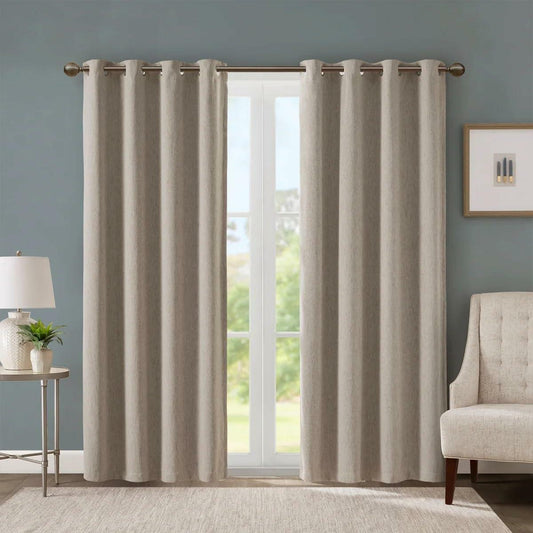 SunSmart Total Blackout Lined Panel Pair with Grommets, Brown