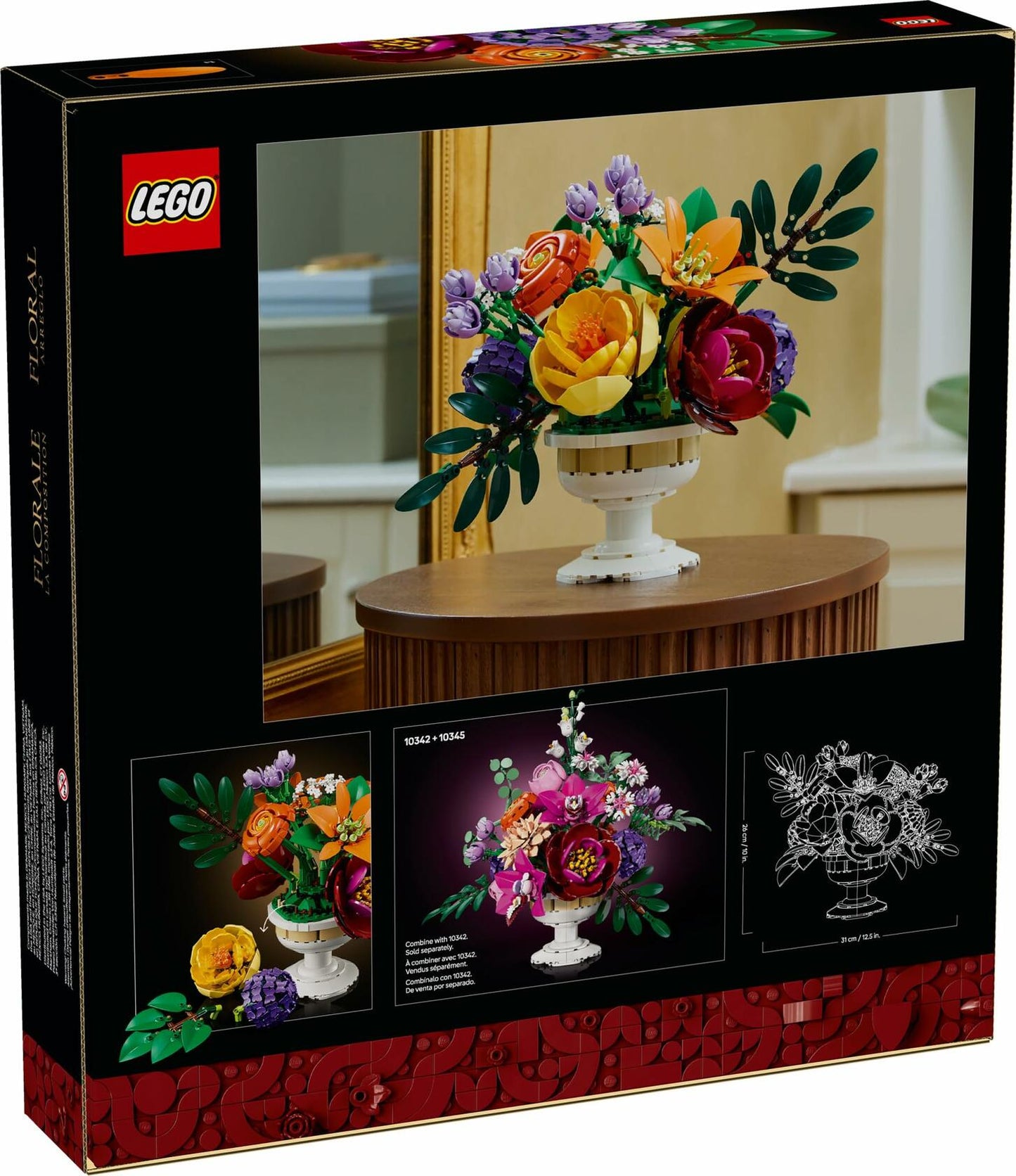 LEGO Botanicals Flower Arrangement DIY Building Set - Faux Bouquet Set for Adults, 18+ - Floral Home D�cor Kit - Gift for Mother's Day - Decorations for Office or Cubicle - 10345