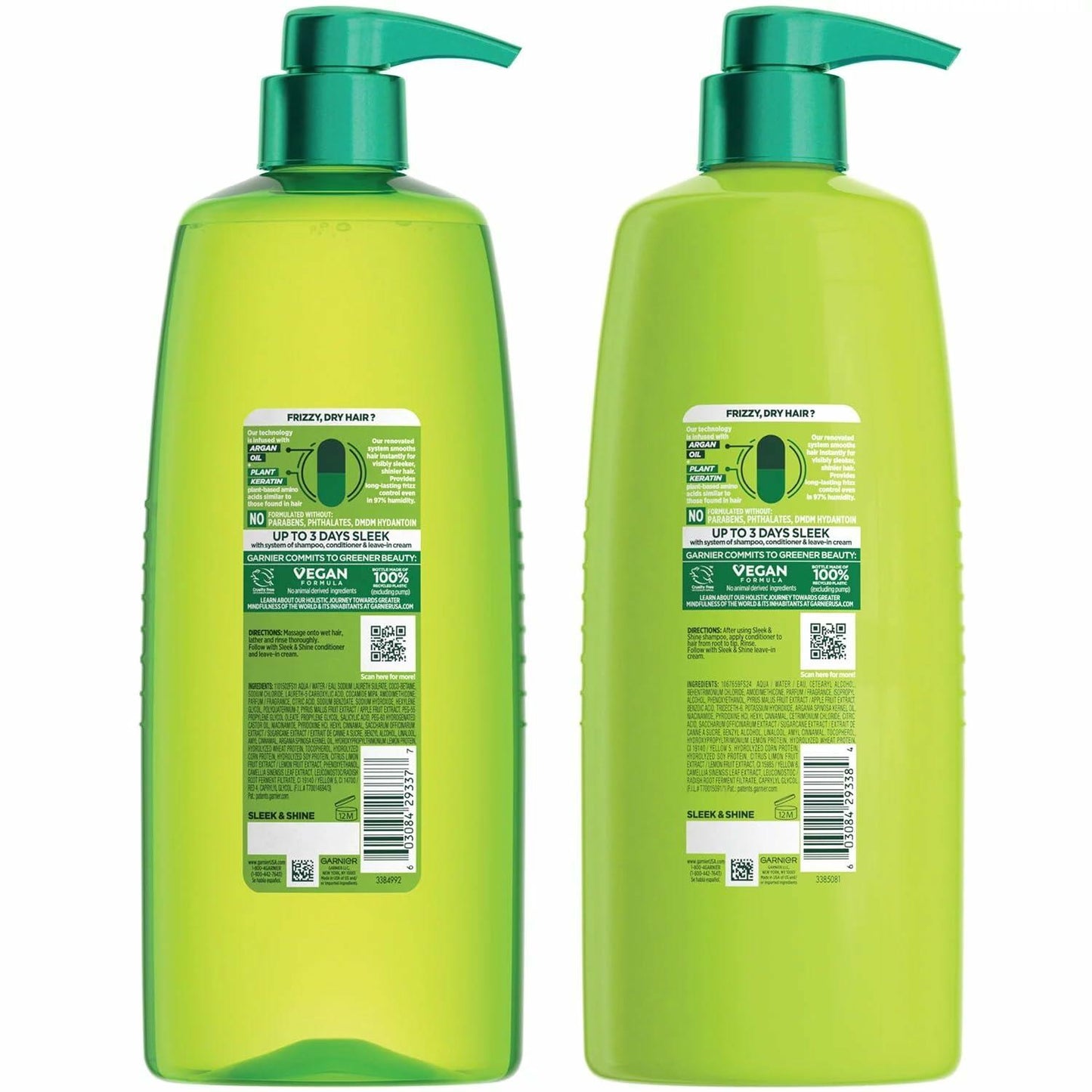Garnier Fructis Sleek & Shine Smoothing Shampoo & Conditioner, 40 Fl Oz (2 Pack)