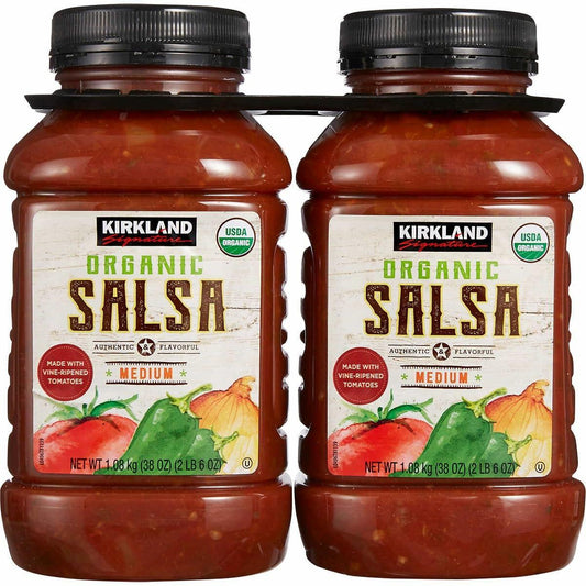 Kirkland Signature Organic Salsa, Medium, 38 Ounce (Pack of 2)