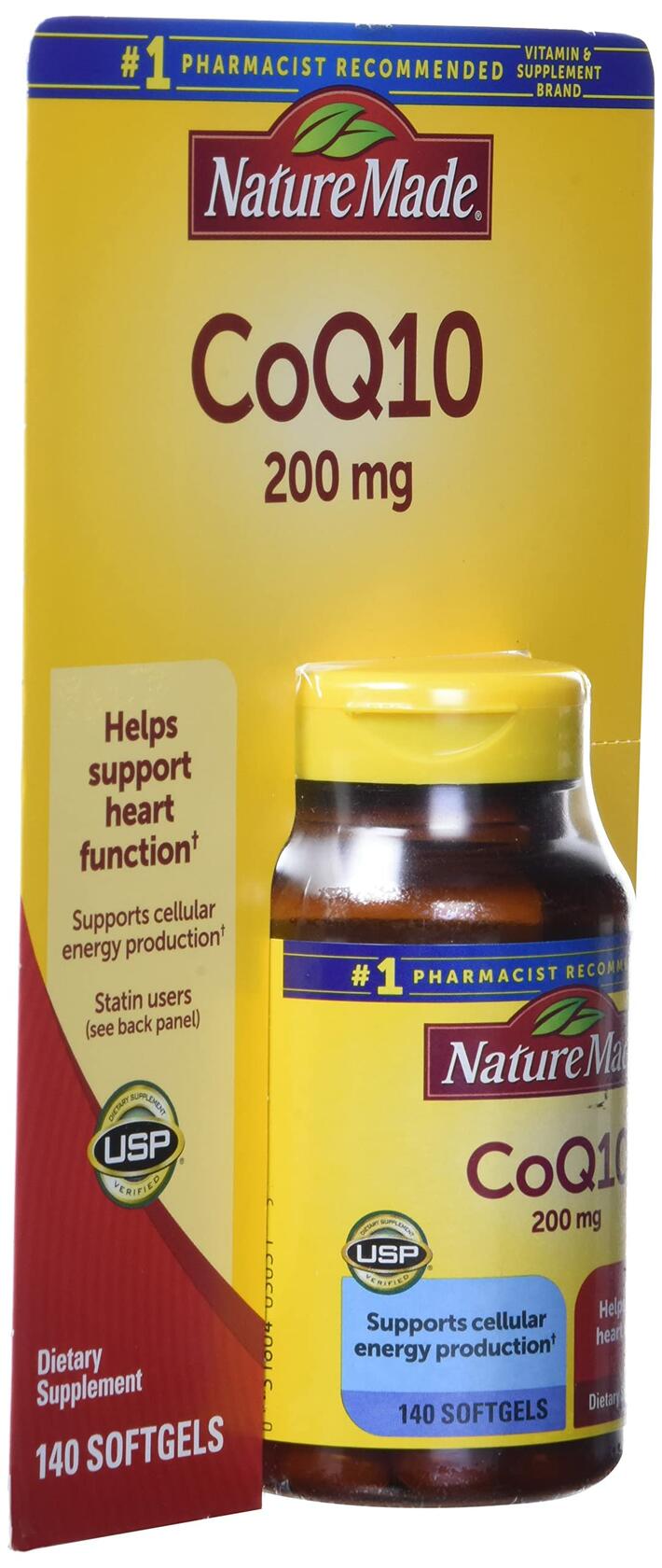 Nature Made CoQ10, Softgels Helps Supports Heart Function & Cellular Energy Production, Unflavored, 200 mg, 140 Count