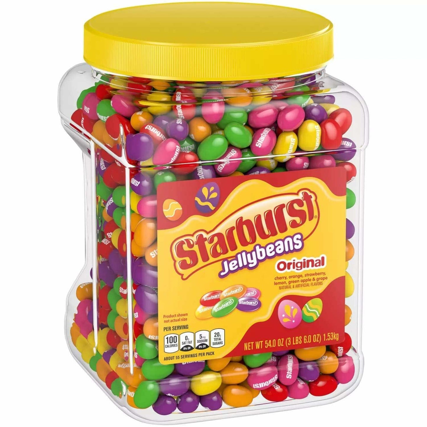 Starburstt Original Assorted Jelly Beans Chewy Candy Resealable Jar (54 oz.)