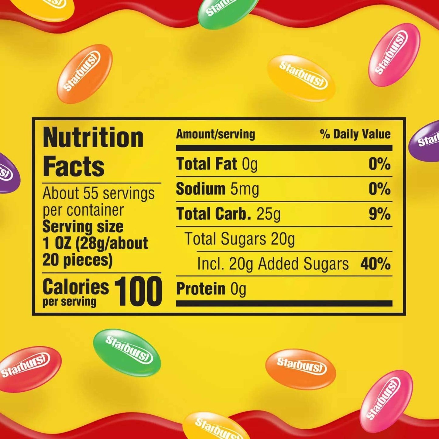 Starburstt Original Assorted Jelly Beans Chewy Candy Resealable Jar (54 oz.)