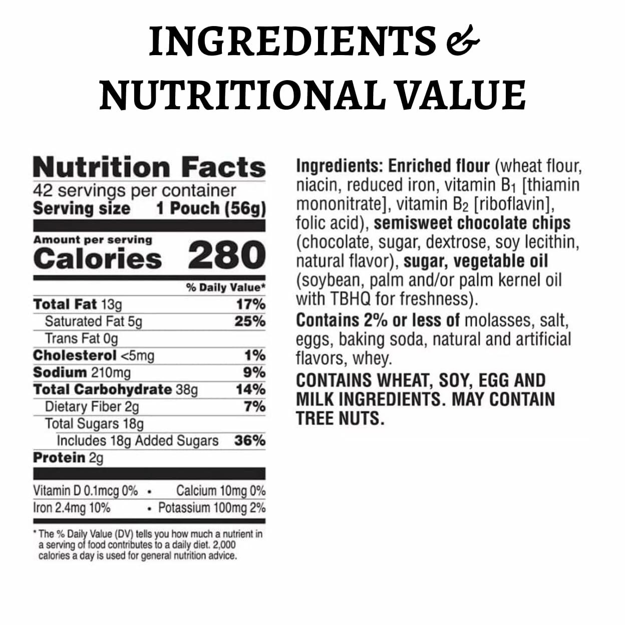 PRIME GRADE Famous Amos Chocolate Chip Cookies, 42ct of 2oz Bags, Bundle Vaule Box