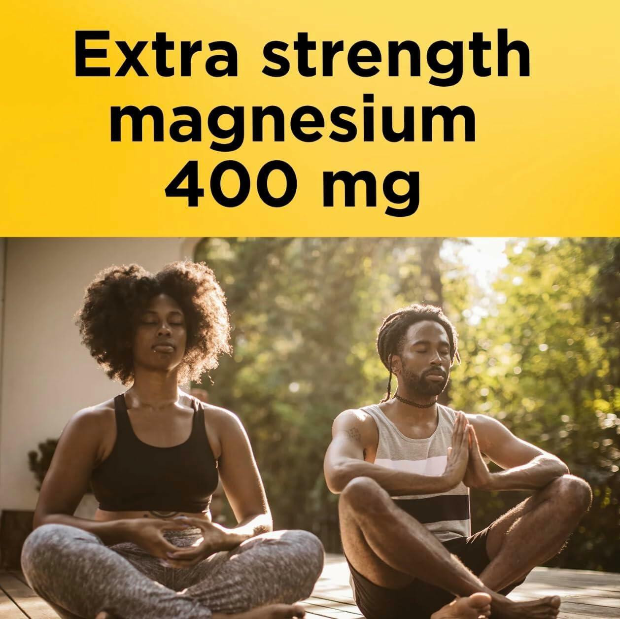 Nature Made Magnesium 400 mg Oxide Extra Strength 180 softgels, 180 Supply Days-1 Softgel Daily with Water and a Meal- Bundeled with nalkot-Suppliment Guide