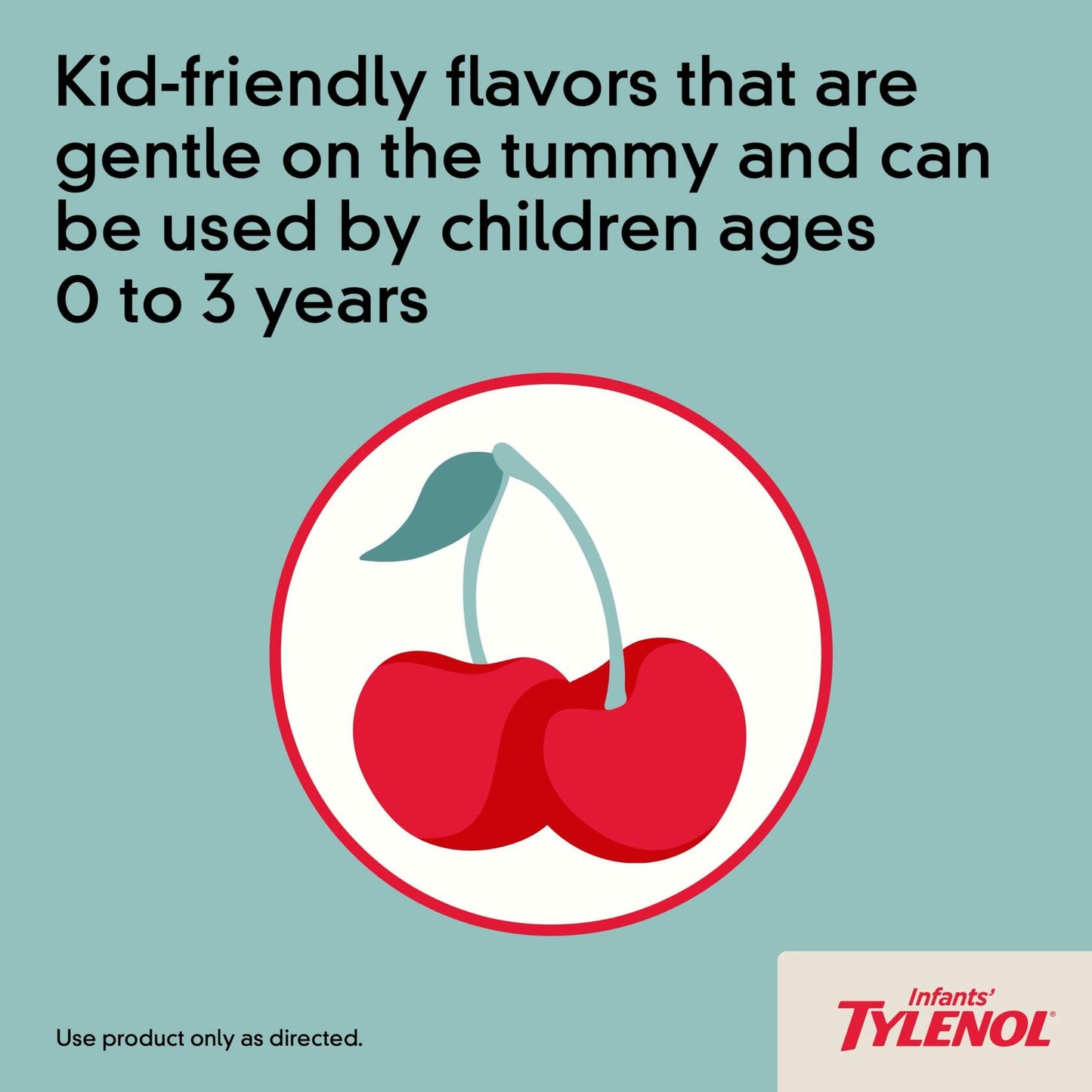 Infants' Tylenol Liquid Pain Relief and Fever Medicine, Oral Suspension, Dye-Free Acetaminophen for Sore Throat, Headache & Teething, Fever Reducer for Kids; Cherry Flavor, 2 fl. oz.; Pack of 1