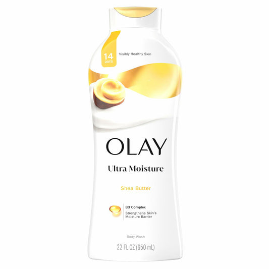 Olay Body Wash for Women, Ultra Moisture, 24hr Moisturizing, Hydrating & Refreshing, B3 Vitamin Complex, Free of Parabens & Phthalates, For All Skin Types, Shea Butter Scent, 22 fl oz