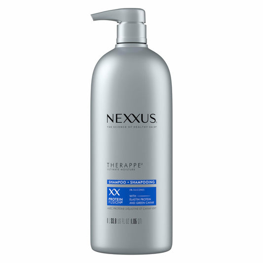 Nexxus Therappe Moisturizing Shampoo Ultimate Moisture for Dry Hair Silicone-Free, Moisturizing ProteinFusion with Elastin Protein and Green Caviar 33.8 oz