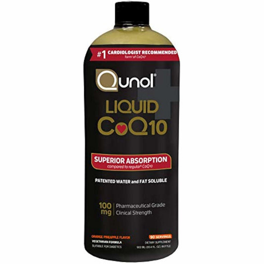 Qunol CoQ10 Liquid Supplement 100mg, Superior Absorption, Natural Form of Coenzyme Q10, Antioxidant for Heart Health, Orange Pineapple Flavored, 90 Servings, 30.4 oz Bottle