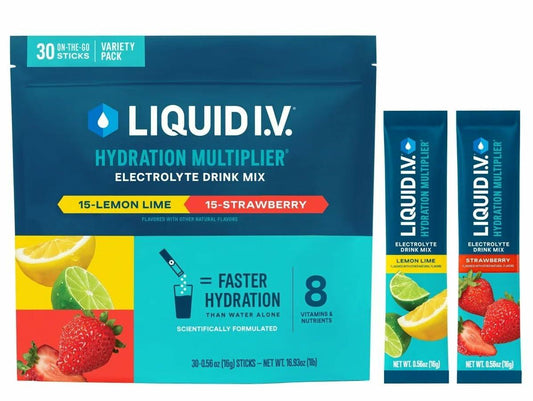 Liquid I.V. Hydration Multiplier Electrolyte Drink Mix, Variety, 0.56 Oz, 30 Ct