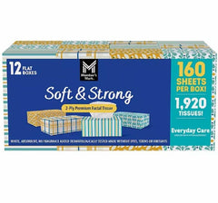 Member's Mark Member's Mark Soft & Strong Facial Tissues, 12 Flat Boxes, 160 2-ply Tissues Per Box