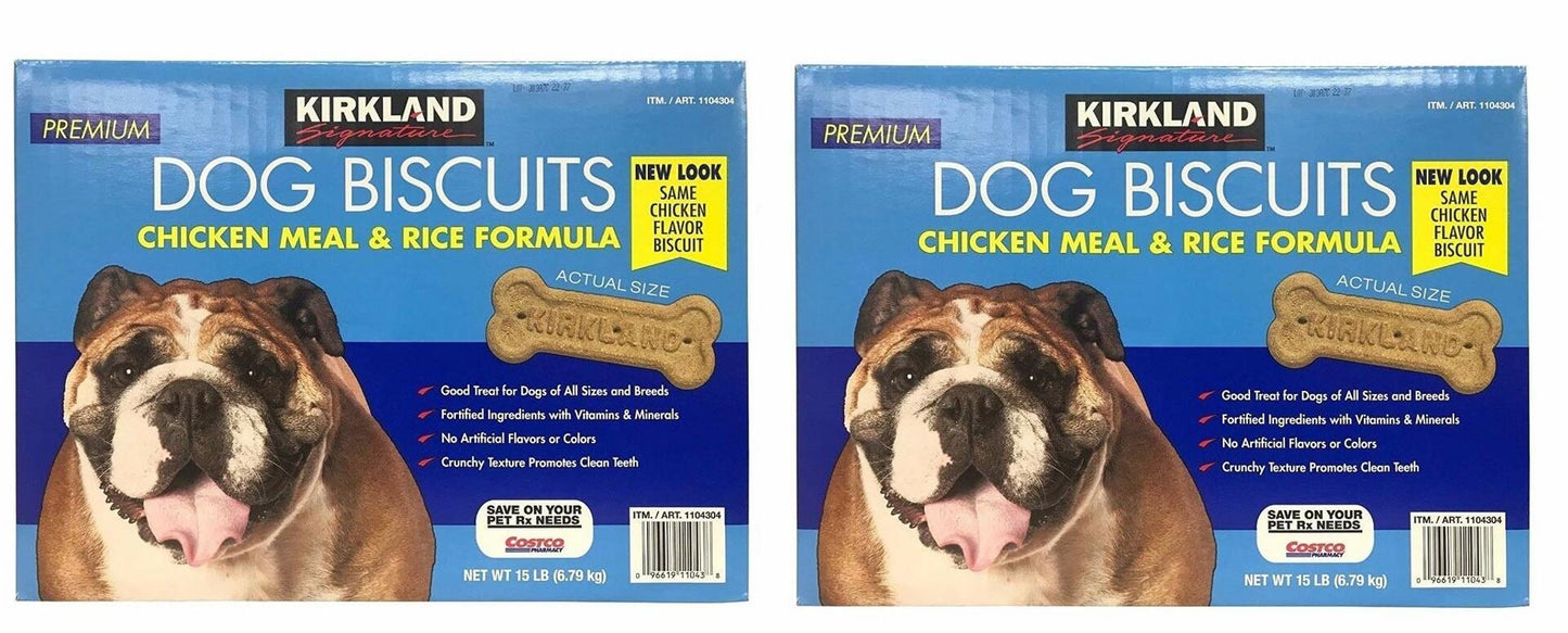Kirkland Signature Premium Dog Biscuits Chicken Meal & Rice Formula 30 LB