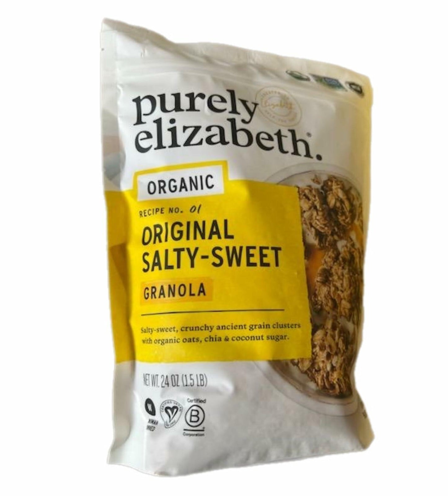 Purely Elizabeth Organic Original Salty Sweet Recipe No. 01 Granola, 48 oz Total Bundle With Stone Cove Fridge Magnet, Gluten Free Vegan
