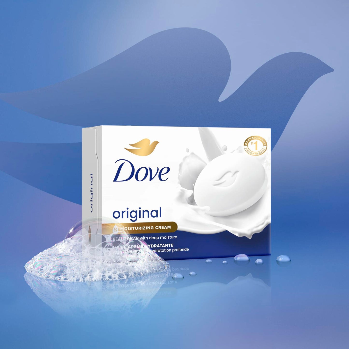 Dove Beauty Bar Soap Original 8 Count for Soft, Smooth Skin, with 1/4 Moisturizing Cream 3.75 oz