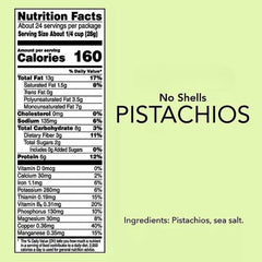 Shelled Roasted Salted Pistachios 24 oz. bag of roasted Dry-roasted without shells good source of protein to your culinary creations
