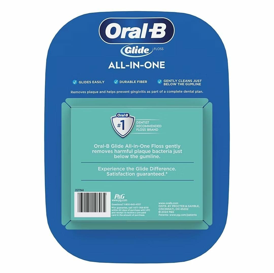 Oral-B Glide Mint All-in-One Dental Floss, 48 Yards Each (Pack of 6)