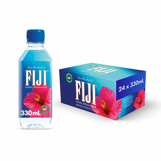 FIJI Natural Artesian Bottled Water 330mL / 11.15 Fl Ounce (Pack of 24) - 100% Natural Electrolytes - NEW