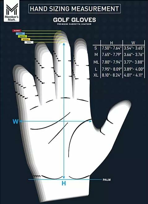 Member’s Mark 4 pk. Elite Premium Golf Gloves Medium/Large