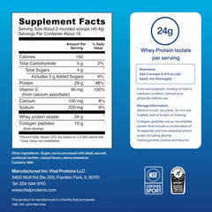Vital Proteins Whey Protein Powder+ Collagen Peptides, 24g Protein Supporting Recovery & Joint Health, with Vitamin C, About 16 Servings - Chocolate 22.8oz
