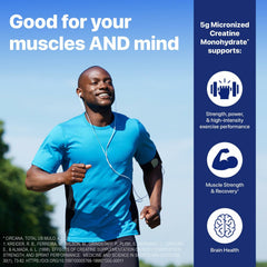 Orgain Creatine Monohydrate Micronized Powder, Unflavored, Supports Muscle Growth, Post Workout Recovery and Brain Health, No Artifical Additives, Non-GMO, 100 Servings, 17.64 Oz