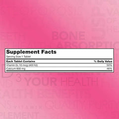 Kirkland Signature Calcium 600 mg. with Vitamin D3, 500 Tablets (2 Pack)