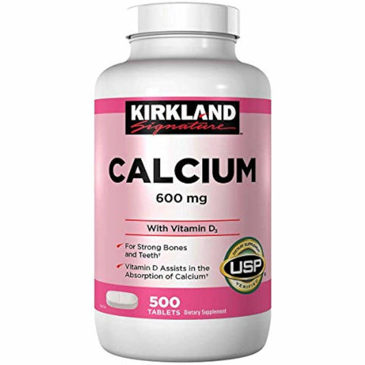 Kirkland Signature Calcium 600 mg. with Vitamin D3, 500 Tablets (2 Pack)