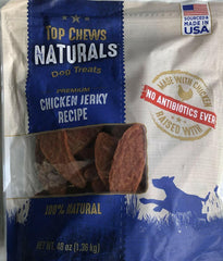 Title - Top Chews 100% Natural Dog Treats Chicken Jerky Recipe 48 OZ (3 LB), Model Number: chicken food
