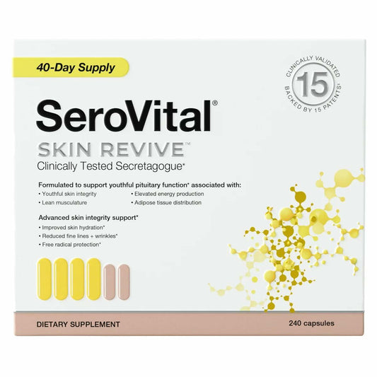 Serovital Skin Revive – Anti-Aging Supplement for Women – Supports Skin Hydration, Energy, Immune Health & Fine Line Reduction – 240 Capsules – 40-Day Supply