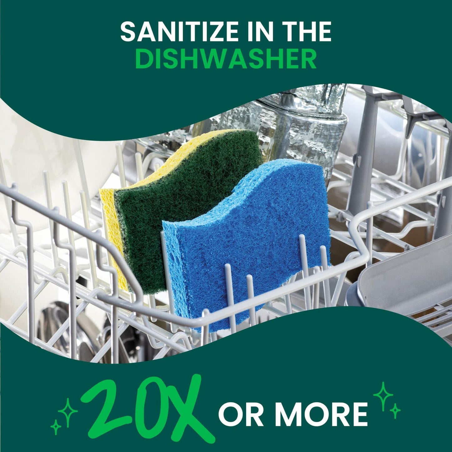 Scotch-Brite Heavy Duty Scrub Sponges, 12 Scrub Sponges, Stands Up to Stuck-on Grime