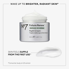 No7 Future Renew Damage Reversal Night Cream - Anti Aging Face Moisturizer - Infused with Peptide Technology to Reverse Visible Signs of Damage - Skin Barrier Repair for Dry Skin (1.69 Oz)