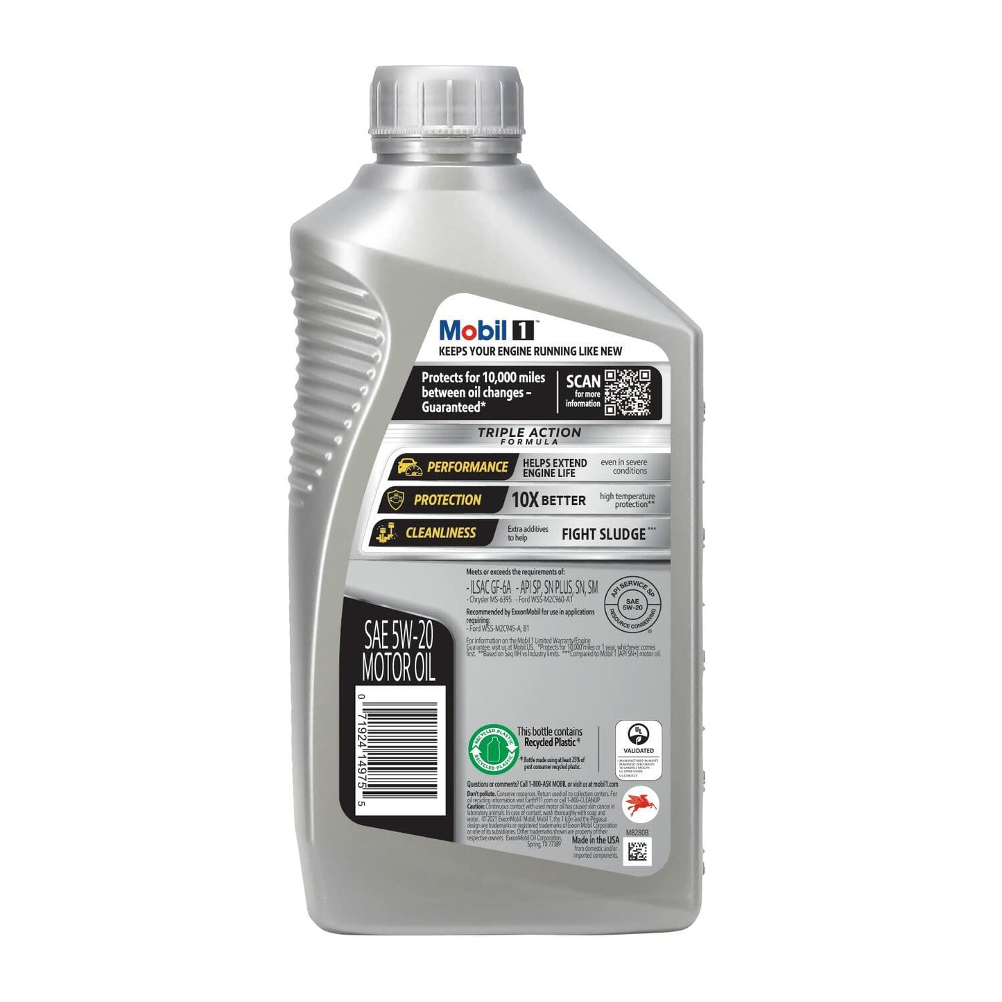 Mobil 1 Advanced Full Synthetic Motor Oil 5W-20, 6-Pack of 1 quarts