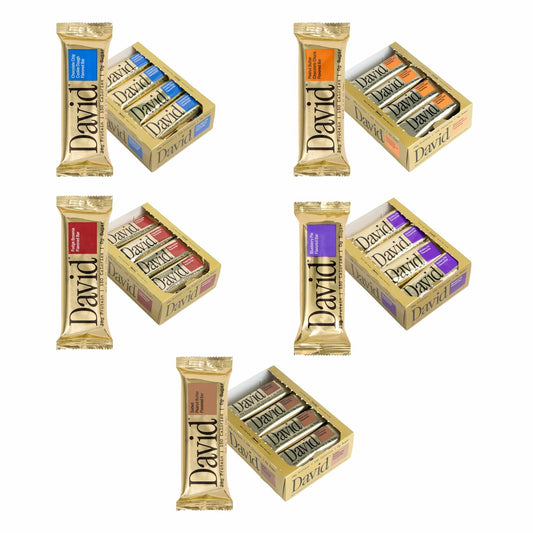 David Protein Bar, David Favorites, 60 Protein Bars | 28g of Protein | 150 Calories | 0g of Sugar - High Protein, Low Carb, Gluten Free Protein Bar (5 Pack - 60 ct.)