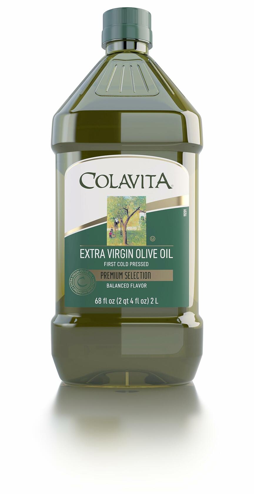 Premium Selection Extra Virgin Olive Oil, 68 Oz - First Cold Pressed, Ideal for Roasting, Baking, Dressings - Imported from Italy by Colavita