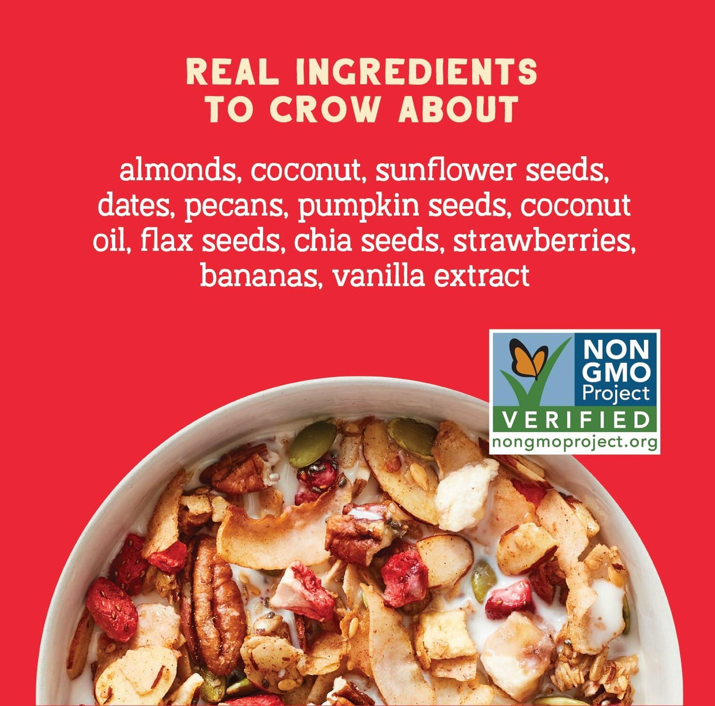 Seven Sundays Nut Granola Cereal, Rise & Shine Strawberry Banana Nut, 20 Oz Bag, Grain & Gluten Free, 5g Protein, 5g Net Carbs, Keto Friendly